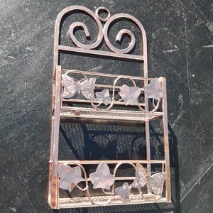 Display Shelf Wall Hanging or for Table Top Copper Metal Spice Rack Shelves